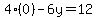 4%280%29-6y=12