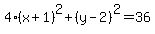 4%28x%2B1%29%5E2+%2B+%28y-2%29%5E2+=+36+