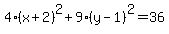 4%28x%2B2%29%5E2%2B9%28y-1%29%5E2=36