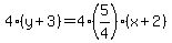4%28y%2B3%29=4%285%2F4%29%28x%2B2%29
