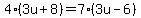 4%2A%283u%2B8%29+=+7%2A%283u-6%29+