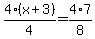 4%2A%28x%2B3%29%2F4=4%2A7%2F8