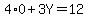 4%2A0++%2B+3Y+=+12+