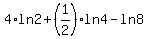 4%2Aln2+%2B+%281%2F2%29%2Aln4-ln8