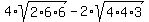 4%2Asqrt%282%2A6%2A6%29+-+2%2Asqrt%284%2A4%2A3%29