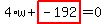 4%2Aw%2Bhighlight_red%28+-192+%29=0
