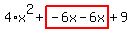 4%2Ax%5E2%2Bhighlight%28-6x-6x%29%2B9