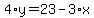 4%2Ay=23-3%2Ax