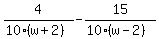 4%2F%2810%28w+%2B+2%29%29+-+15%2F%2810%28w+-+2%29%29
