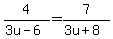 4%2F%283u-6%29=7%2F%283u%2B8%29