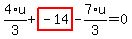 4%2F3%2Au%2Bhighlight_red%28+-14+%29-7%2F3%2Au=0
