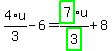 4%2F3%2Au-6=highlight_green%28+7+%29%2Fhighlight_green%28+3+%29%2Au%2B8