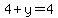 4+%2B+y+=+4