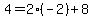 4+=+2%2A%28-2%29+%2B+8