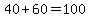 40+%2B+60+=+100