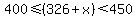400+%3C=+%28326%2Bx%29+%3C+450