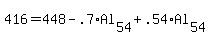 416=448-.7%2AAl%5B54%5D%2B.54%2AAl%5B54%5D