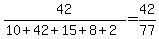 42%2F%2810+%2B+42+%2B+15+%2B+8+%2B+2%29+=+42%2F77