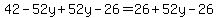 42-52y%2B52y-26=26%2B52y-26