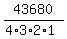 43680/(4*3*2*1)