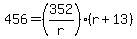 456=%28352%2Fr%29%28r%2B13%29