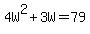 4W%5E2%2B3W+=+79