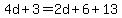 4d+%2B+3+=+2d%2B6+%2B+13