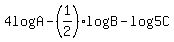 4log%28A%29-%281%2F2%29log%28B%29-log%285C%29