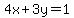 4x%2B3y=1