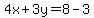 4x+3y=8-3