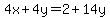 4x%2B4y=2%2B14y