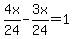4x%2F24+-+3x%2F24+=+1