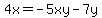 4x=-5xy-7y