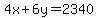 4x+%2B+6y+=+2340