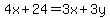 4x+%2B24=3x%2B3y