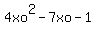 4xo%5E2-+7xo+-1