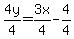 4y%2F4=3x%2F4-4%2F4