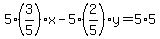 5%283%2F5%29x+-+5%282%2F5%29y+=+5%2A5
