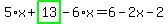 5%2Ax%2Bhighlight_green%28+13+%29-6%2Ax=6-2x-2