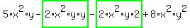 5%2Ax%5E2%2Ay-highlight_green%28+2%2Ax%5E2%2Ay%2Ay+%29-highlight_green%28+2%2Ax%5E2%2Ay%2A2+%29%2B8%2Ax%5E2%2Ay%5E2