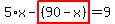 5%2Ax-highlight_red%28+%2890-x%29+%29=9