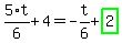5%2F6%2At%2B4=-t%2F6%2Bhighlight_green%28+2+%29