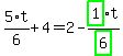 5%2F6%2At%2B4=2-highlight_green%28+1+%29%2Fhighlight_green%28+6+%29%2At
