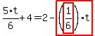 5%2F6%2At%2B4=2-highlight_red%28+%28highlight_red%28+1%2F6+%29%29%2At+%29