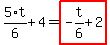 5%2F6%2At%2B4=highlight_red%28+-t%2F6%2B2+%29