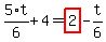 5%2F6%2At%2B4=highlight_red%28+2+%29-t%2F6