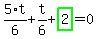 5%2F6%2At%2Bt%2F6%2Bhighlight_green%28+2+%29=0