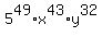 5^49*x^43*y^32
