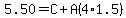 5.50=C%2BA+%284%2A1.5%29