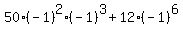 50%28-1%29%5E2%28-1%29%5E3%2B12%28-1%29%5E6+